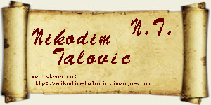 Nikodim Talović vizit kartica